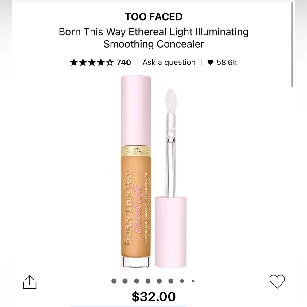 🎀 PICK 5/$25 TOO FACED Born This Way Ethereal Light Illuminating Concealer